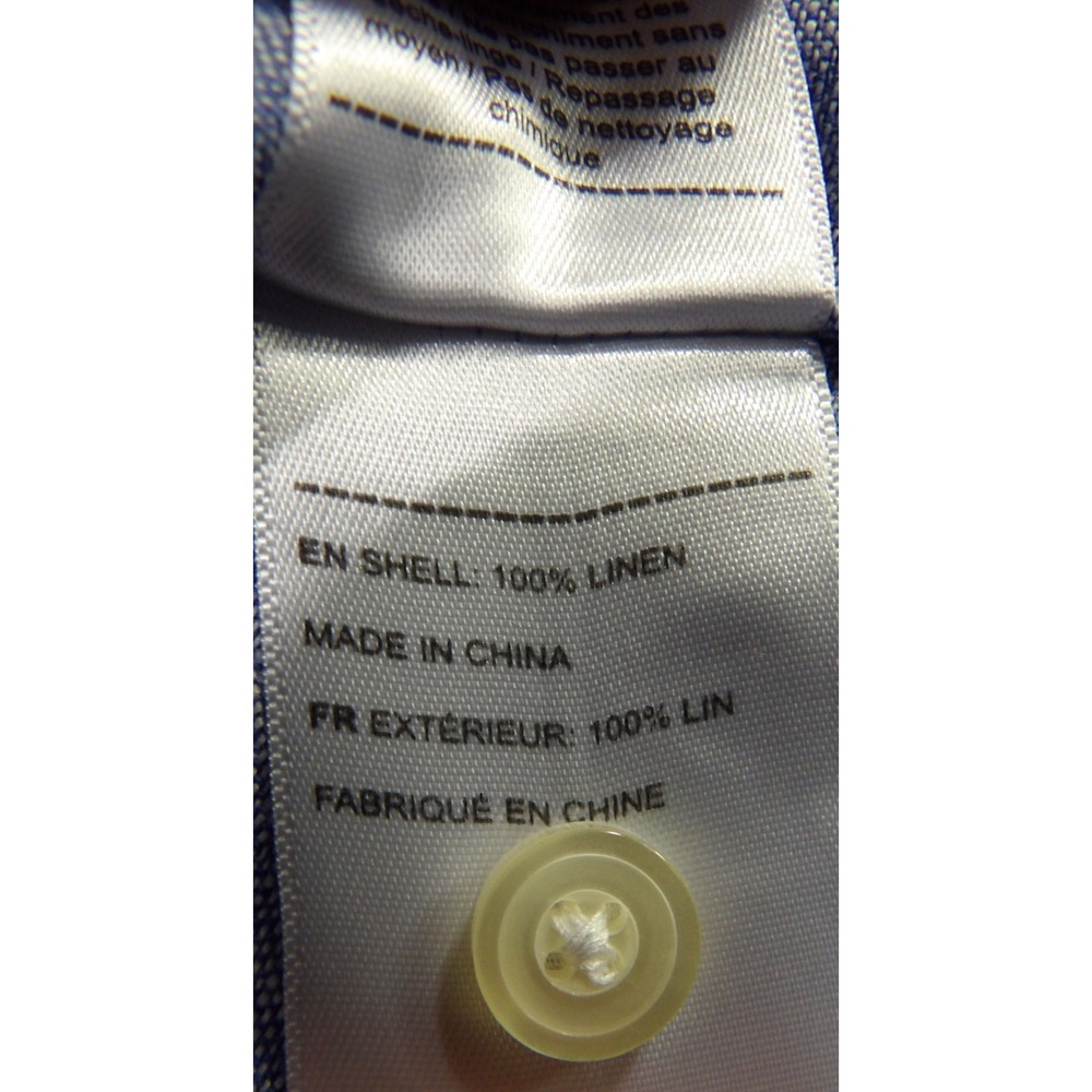UNTUCKit Valente WR Short Sleeve Button Down 100% Linen Shirt Men XL Blue Casual - Picture 5 of 16